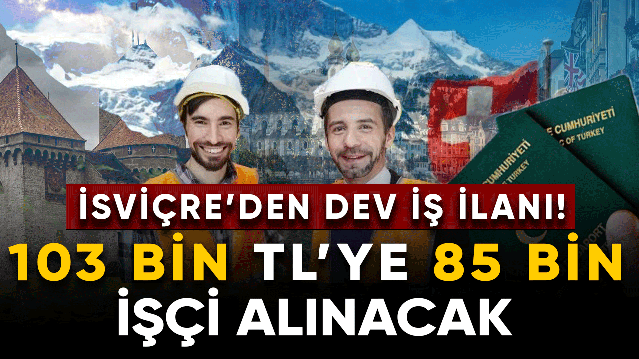 İsviçre'den dev iş lanı! 103 bin TL'ye 85 bin işçi alınacak