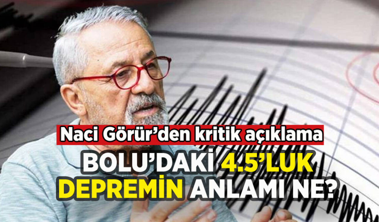 Bolu depremiyle ilgili Naci Görür'den kritik açıklama