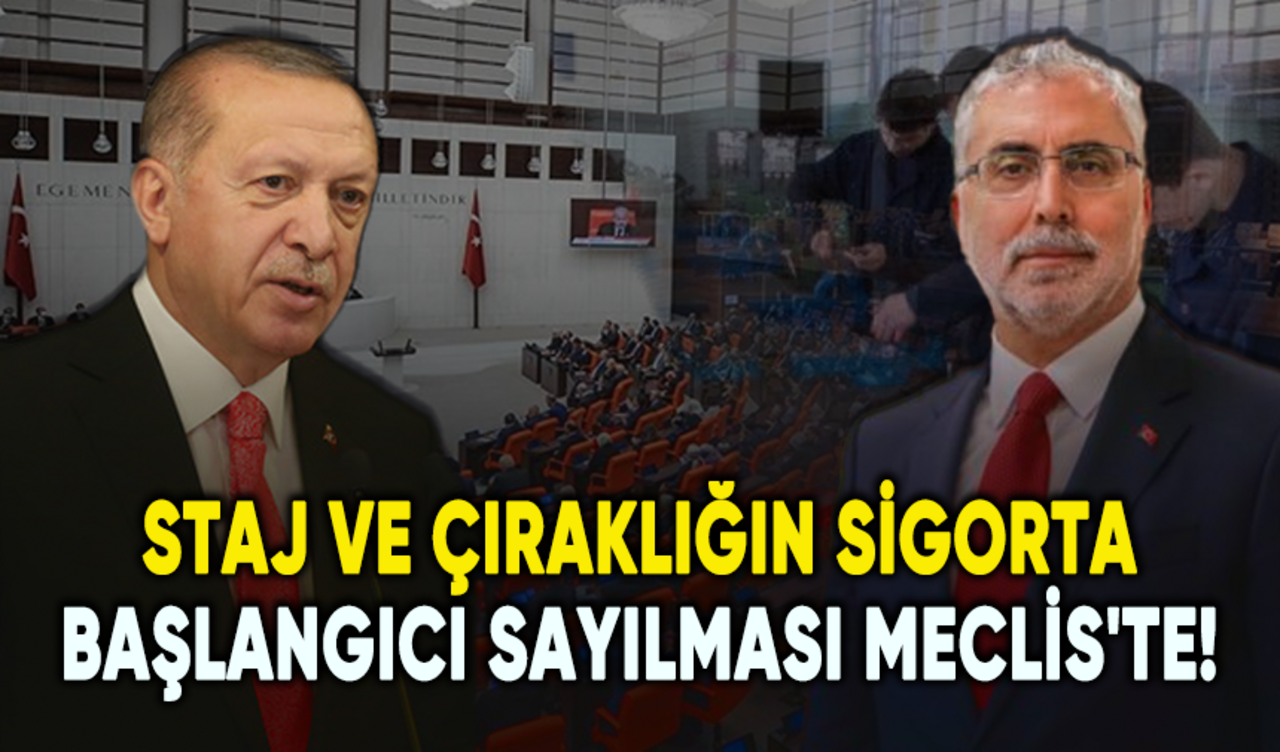 Staj ve çıraklığın sigorta başlangıcı sayılması Meclis'te!