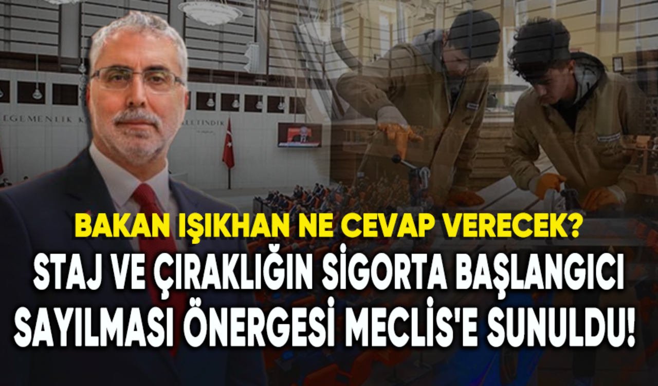 Staj ve çıraklığın sigorta başlangıcı sayılması önergesi Meclis'e sunuldu!