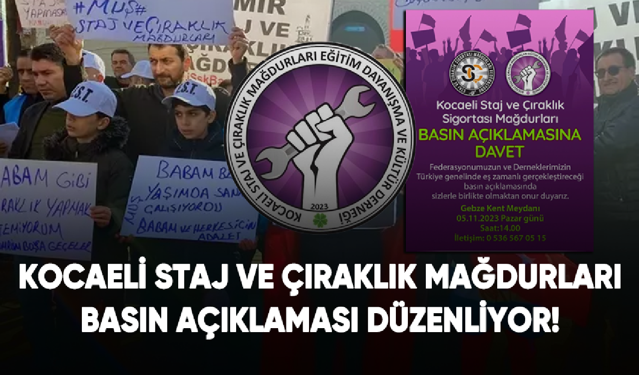 Kocaeli Staj ve Çıraklık Mağdurları Derneği basın açıklaması düzenliyor!