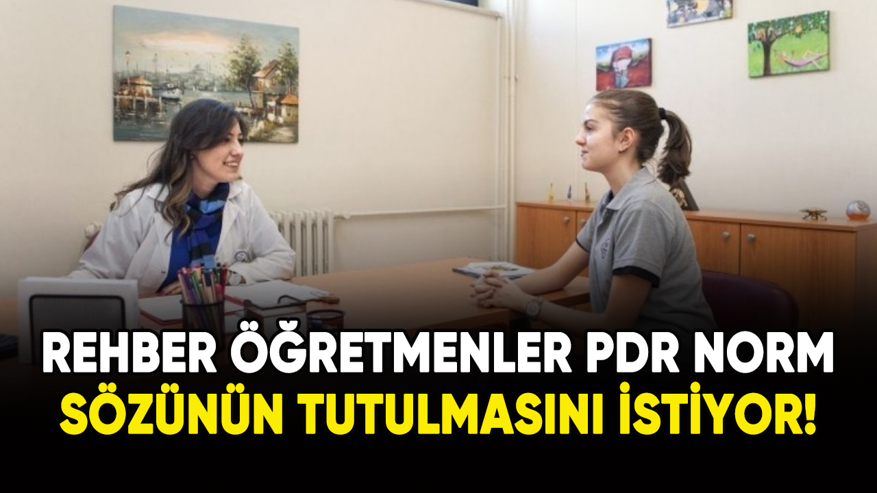 Rehber öğretmenler PDR Norm sözünün tutulmasını istiyor