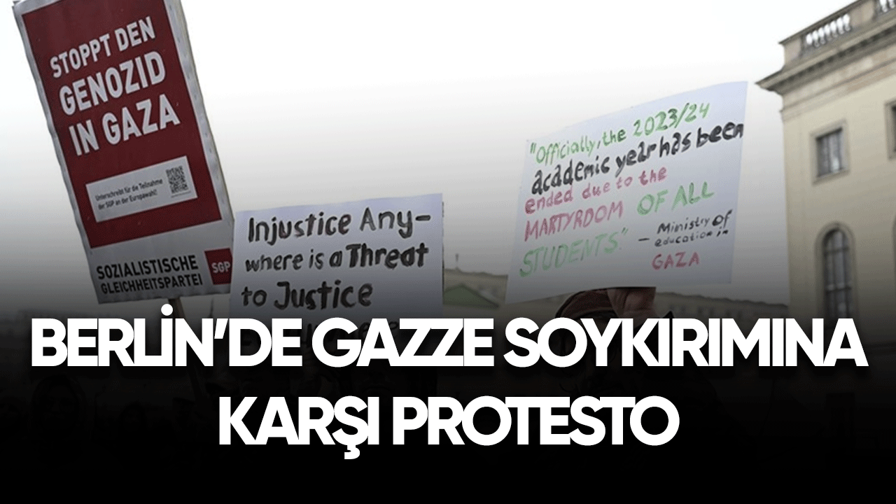 Berlin'de Gazze soykırımına karşı protesto