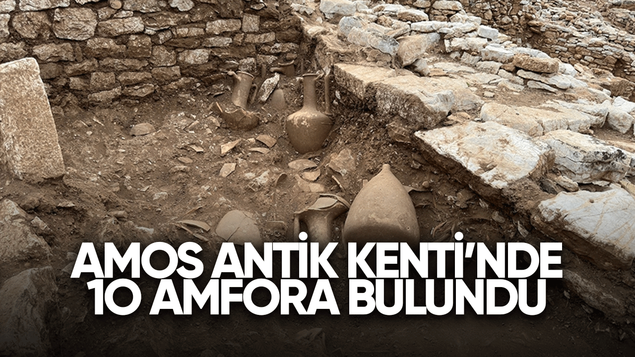 Amos Antik Kenti'nde 10 amfora bulundu