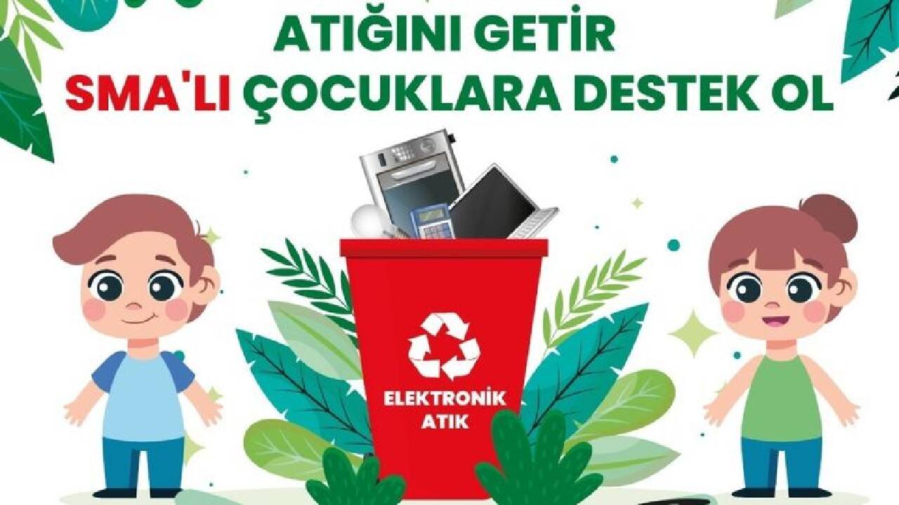 Elektronik atıkları toplayarak SMA’lı çocuklara destek oldular