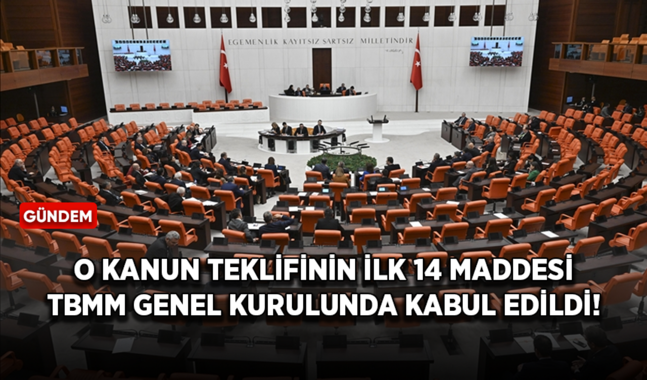 O kanun teklifinin ilk 14 maddesi TBMM Genel Kurulunda kabul edildi!