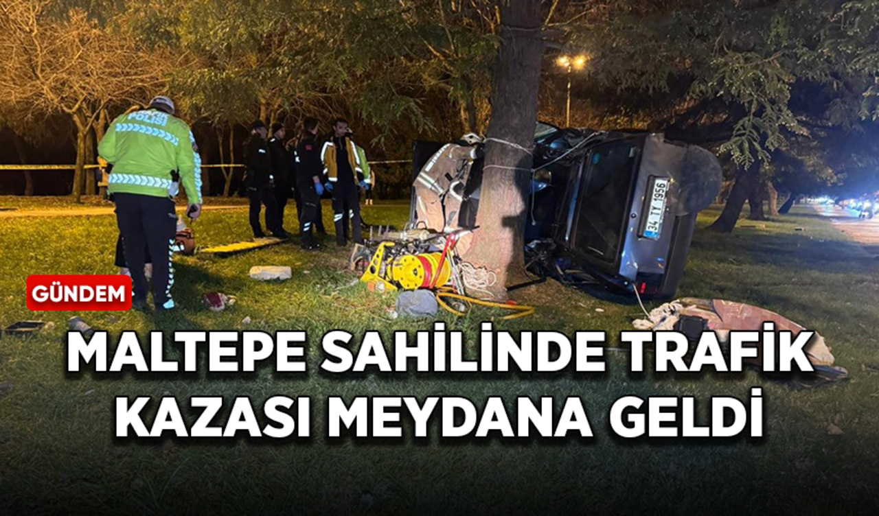 Maltepe sahilinde trafik kazası meydana geldi