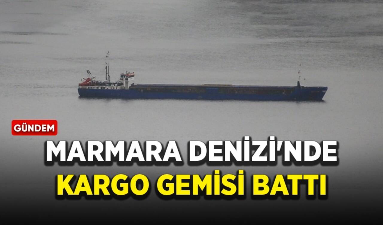 Marmara Denizi'nde kargo gemisi battı