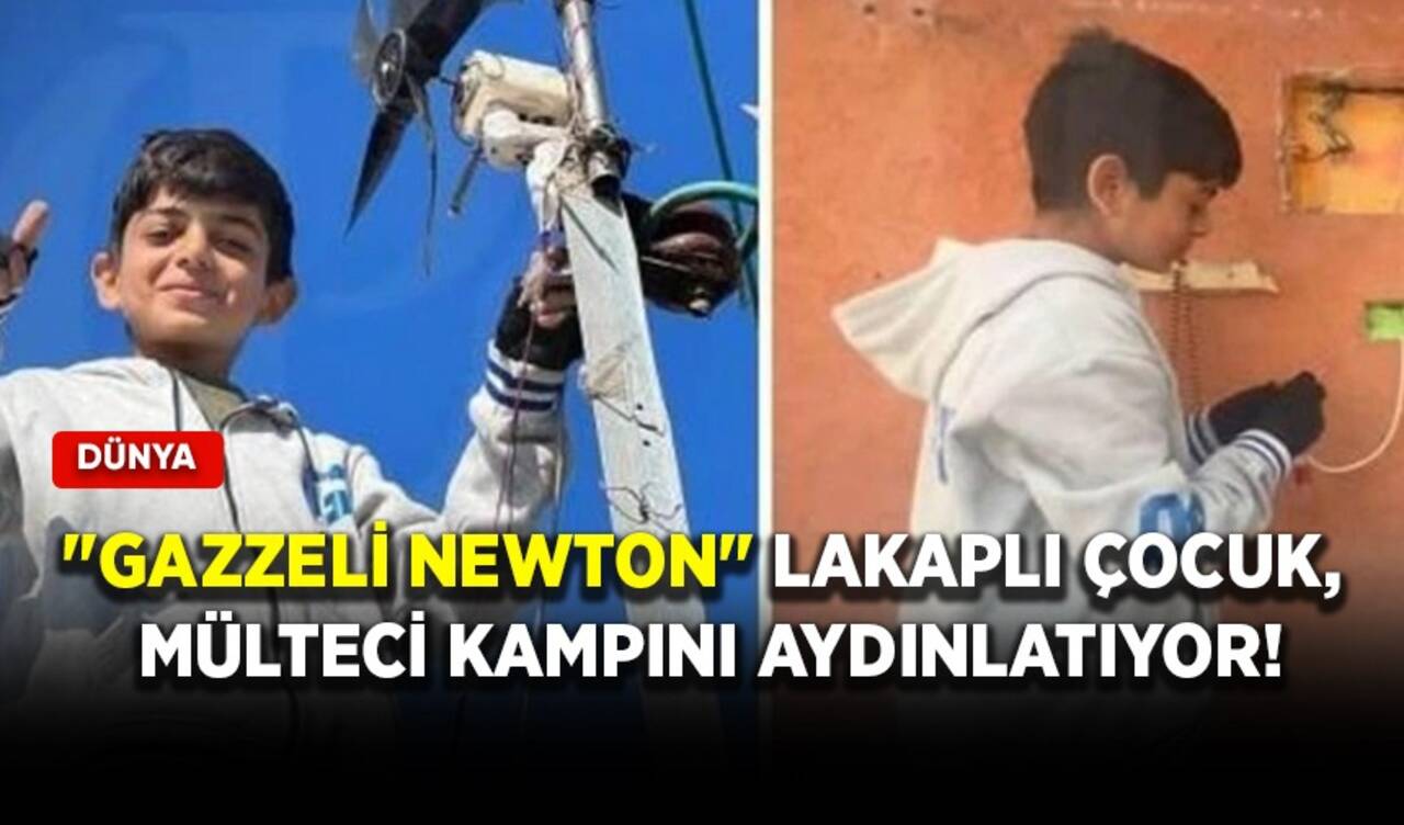 "Gazzeli Newton" lakaplı çocuk, mülteci kampını aydınlatıyor