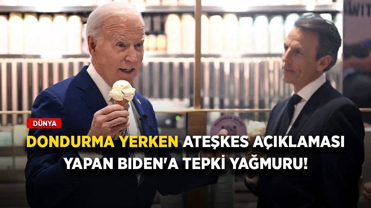 Dondurma yerken ateşkes açıklaması yapan Biden'a tepki yağmuru!