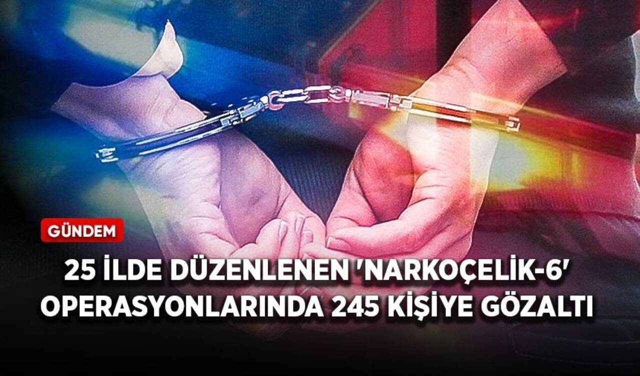 25 ilde düzenlenen "Narkoçelik-6" operasyonlarında 245 kişiye gözaltı