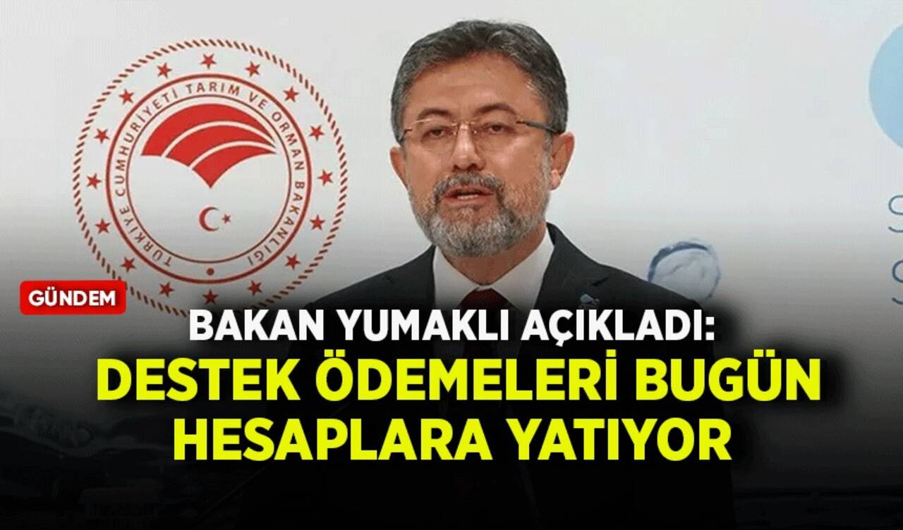 Bakan Yumaklı açıkladı: Destek ödemeleri bugün hesaplara yatıyor