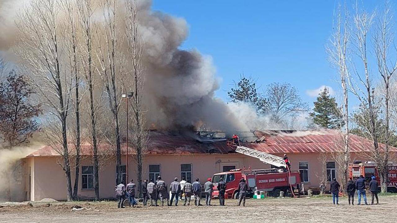 Erzurum Şeker Fabrikası'nda yangın çıktı!