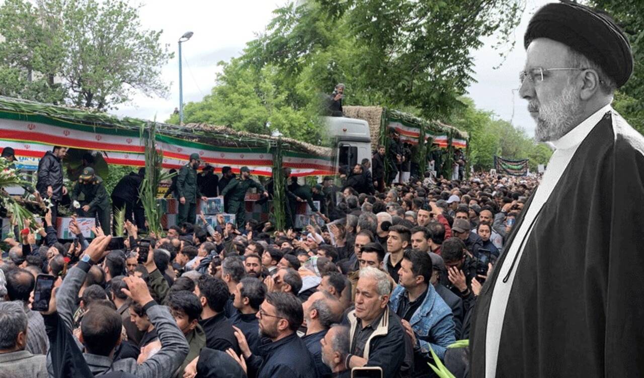 İran'da Reisi'nin cenazesinde tabuta dokunmak için birbirlerini ezdiler!