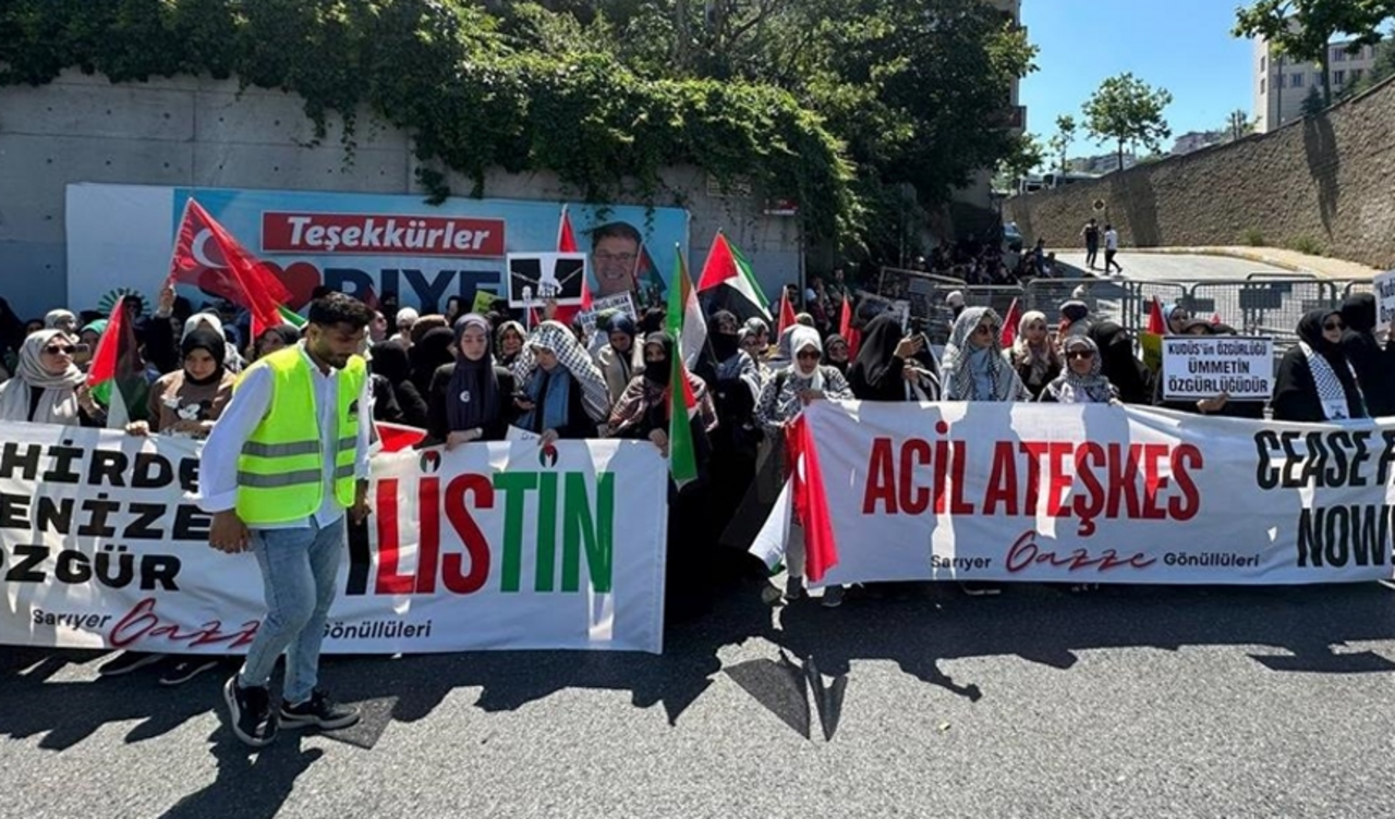 ABD'nin İstanbul Başkonsolosluğu önünde Gazze protestosu