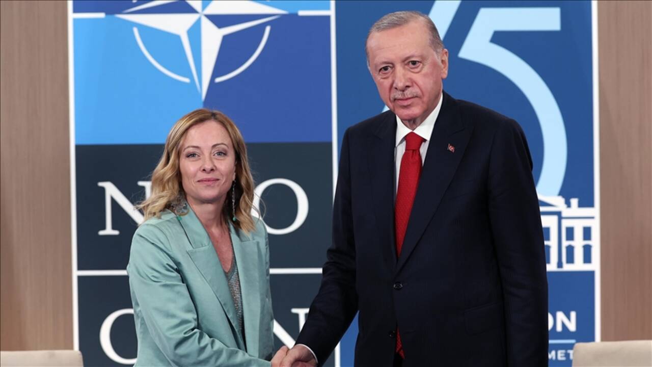 Cumhurbaşkanı Erdoğan, İtalya Başbakanı Meloni ile bir araya geldi