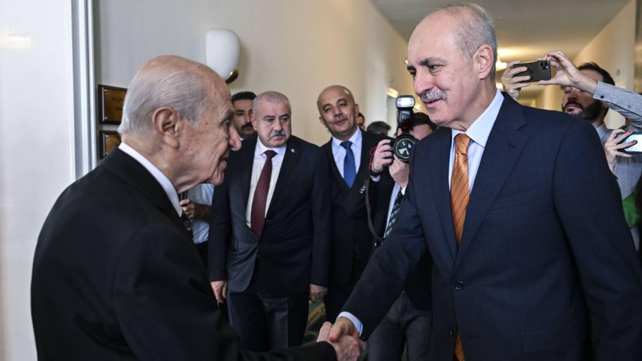 TBMM Başkanı Kurtulmuş ile MHP lideri Bahçeli bir araya geldi