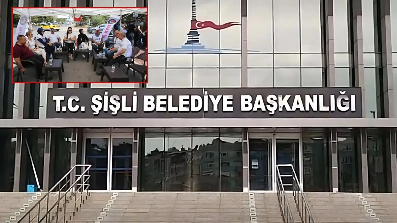 Belediye önünde işten çıkarılan işçilerden protesto!