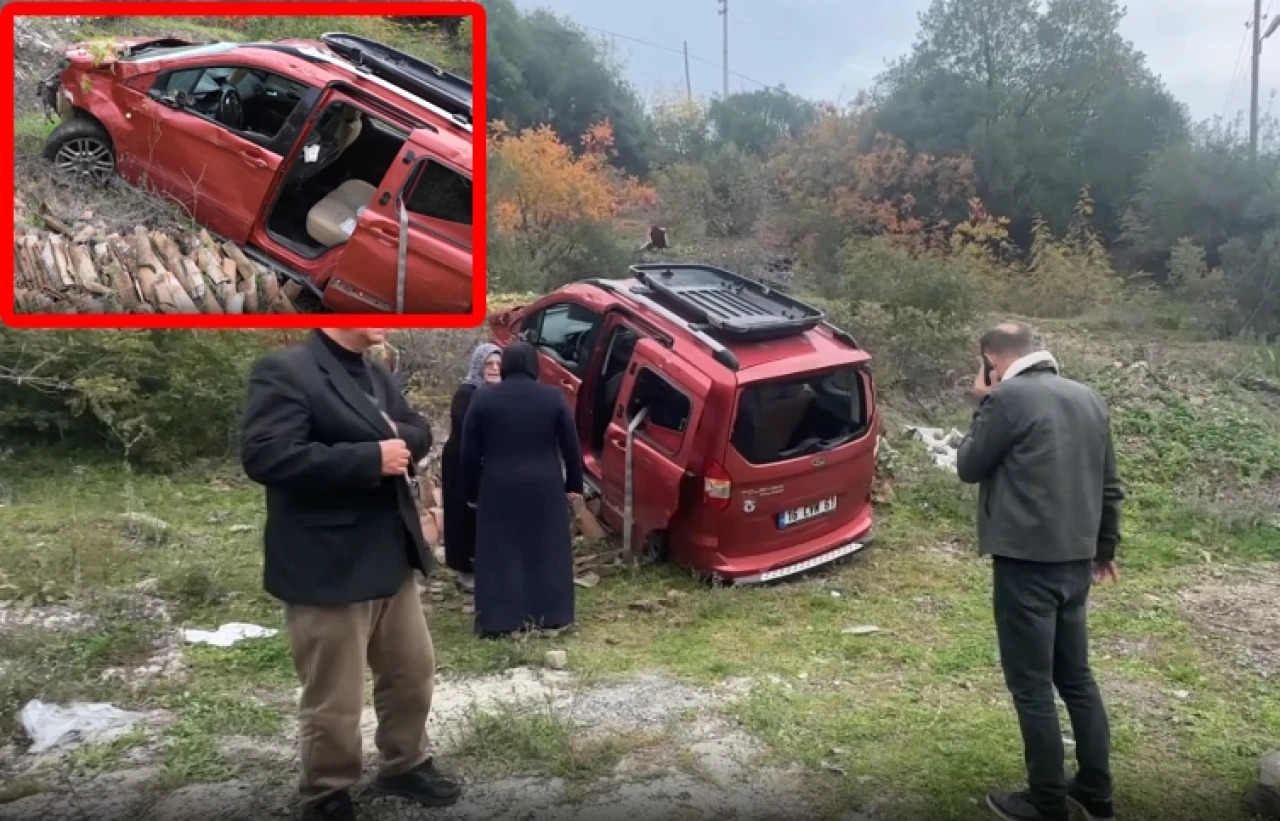 Dedesinin aracını kaçıran çocuk, polisten kaçarken şarampole düştü