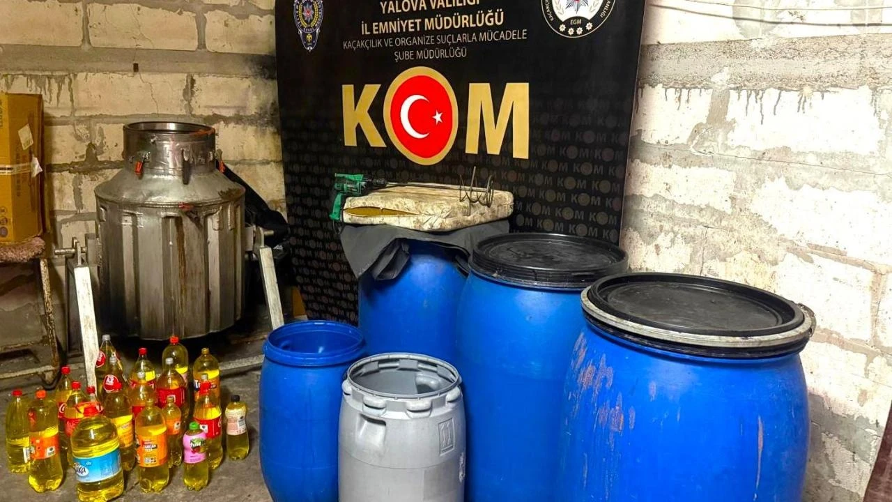 Yalova'da 70 litre sahte alkol ele geçirildi