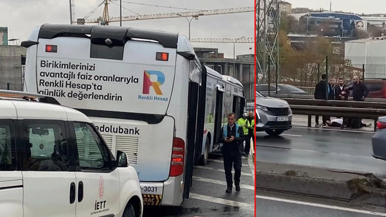 Metrobüs kazasında korkunç anlar: Yolcu kapıdan yola düştü