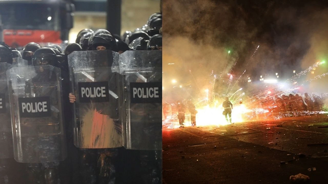 Gürcistan'da AB protestosu devam ediyor! Polisten göz yaşartıcı gazlı müdahale