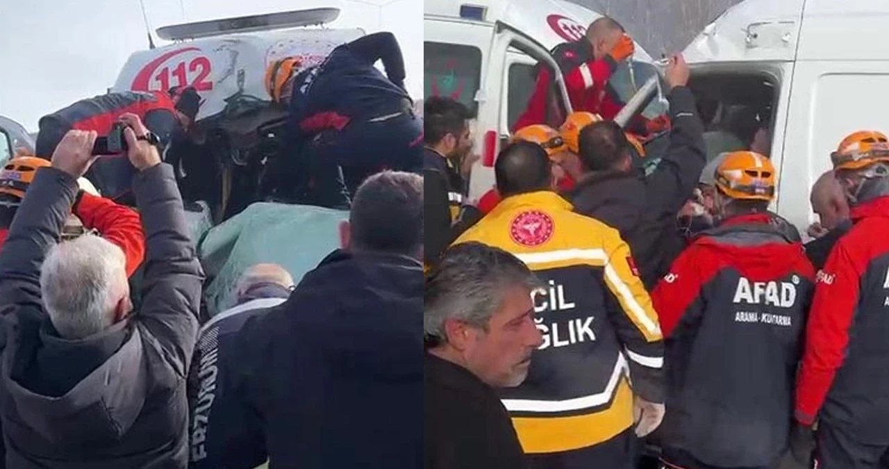 Erzurum'da ambulans kazası! 3 yaralı