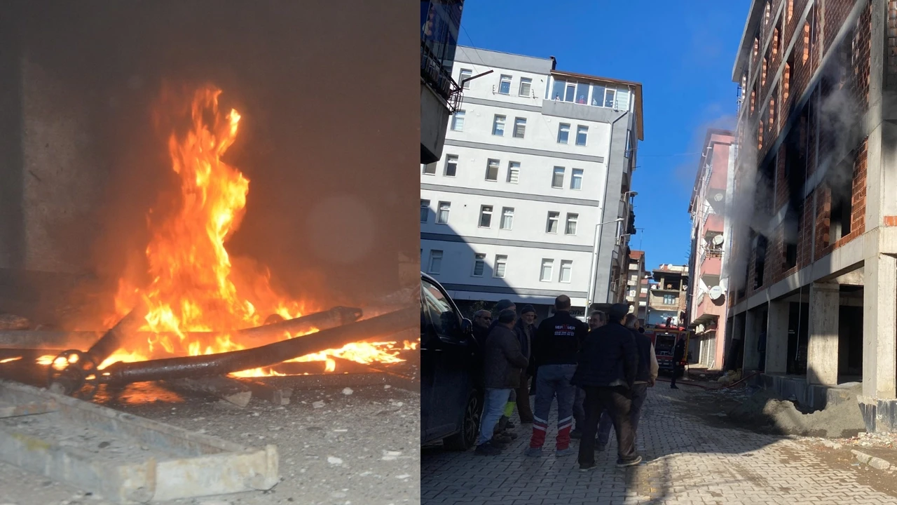 Ordu'da feci yangın: 6 katlı inşaat alev alev yandı!