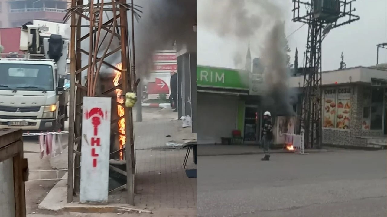 Hatay'da korku dolu anlar! Trafo, bomba gibi patladı