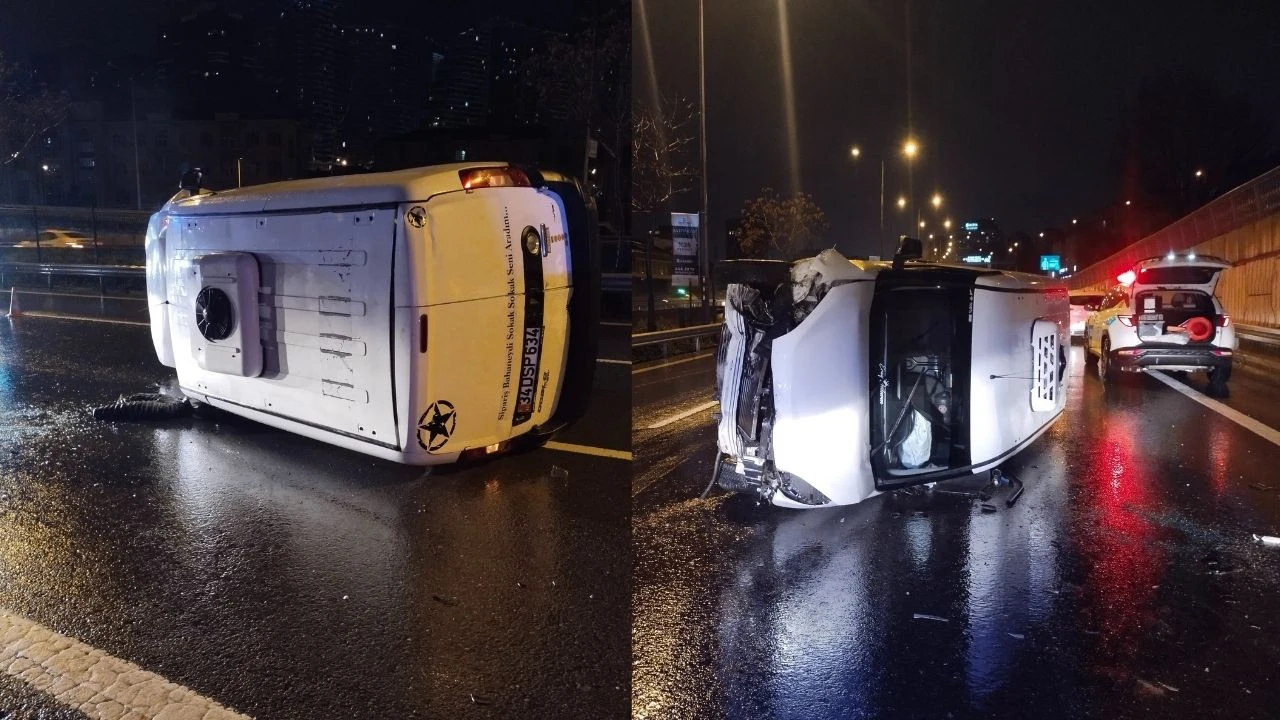 Üsküdar'da feci kaza! Bariyerlere çarpıp savruldu