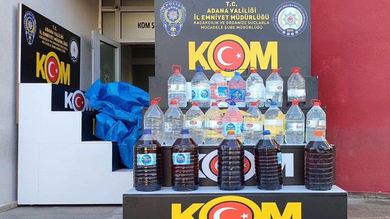 Adana'da sahte içki operasyonu! 750 litre ele geçirildi