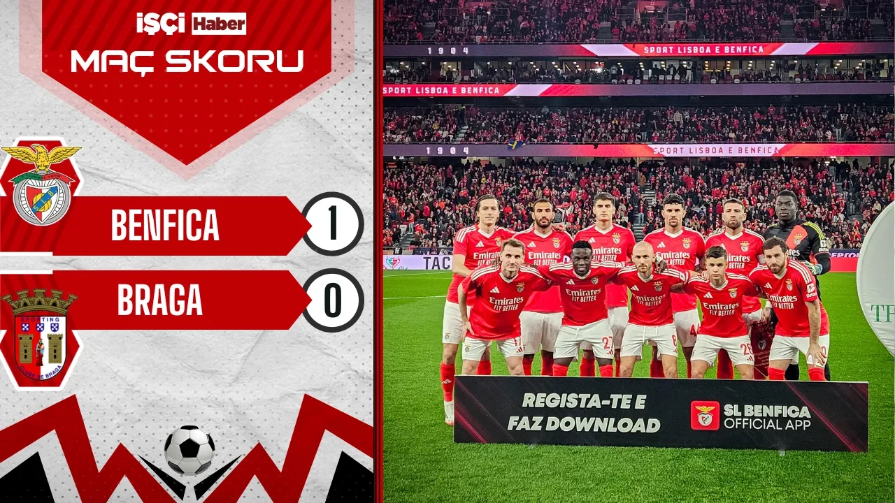 Benfica, Braga'yı tek golle geçti! Kerem Aktürkoğlu ve Orkun Kökçü, ilk 11'de yer aldı