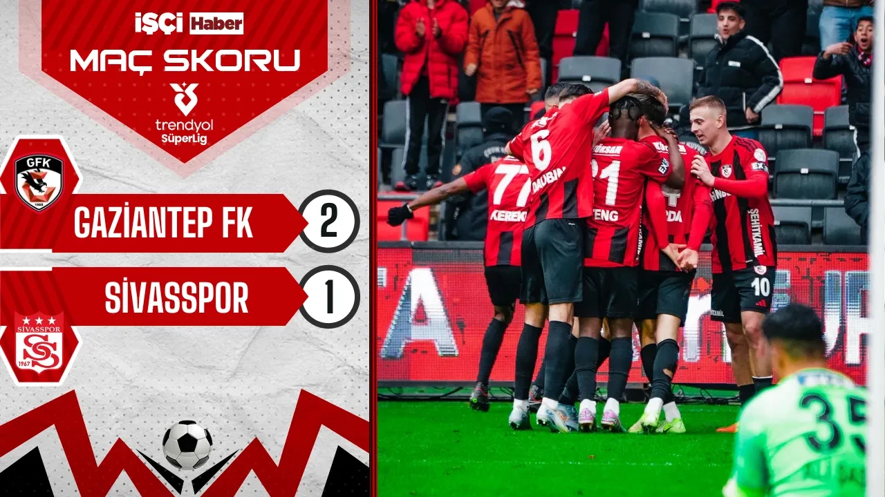 Gaziantep FK, Sivasspor'u 2-1 mağlup etti