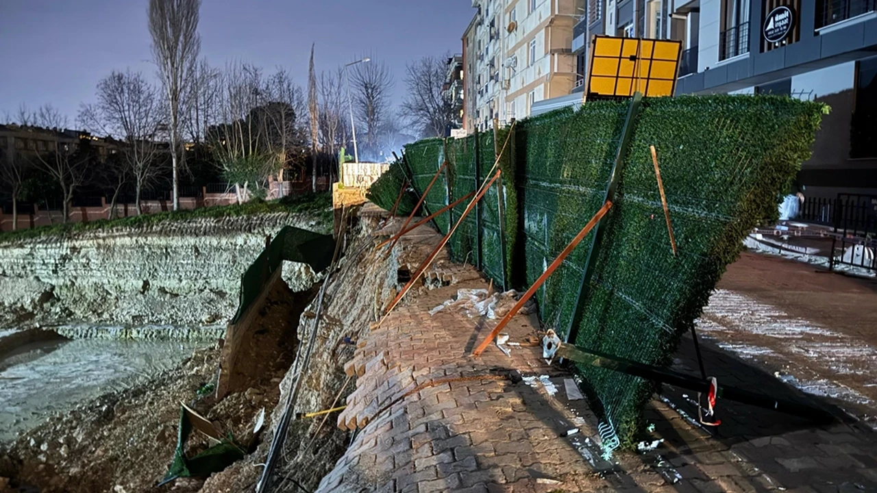 Bahçelievler'de inşaat çalışması sırasında yol çöktü