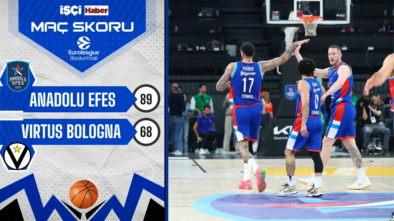 Anadolu Efes, sahasında Virtus Bologna'yı 89-68 mağlup etti