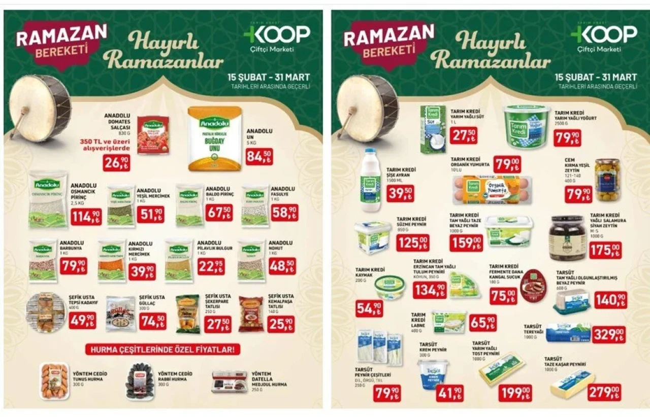 Tarım Kredi Kooperatif marketleri 17-28 Mart indirimli ürünler