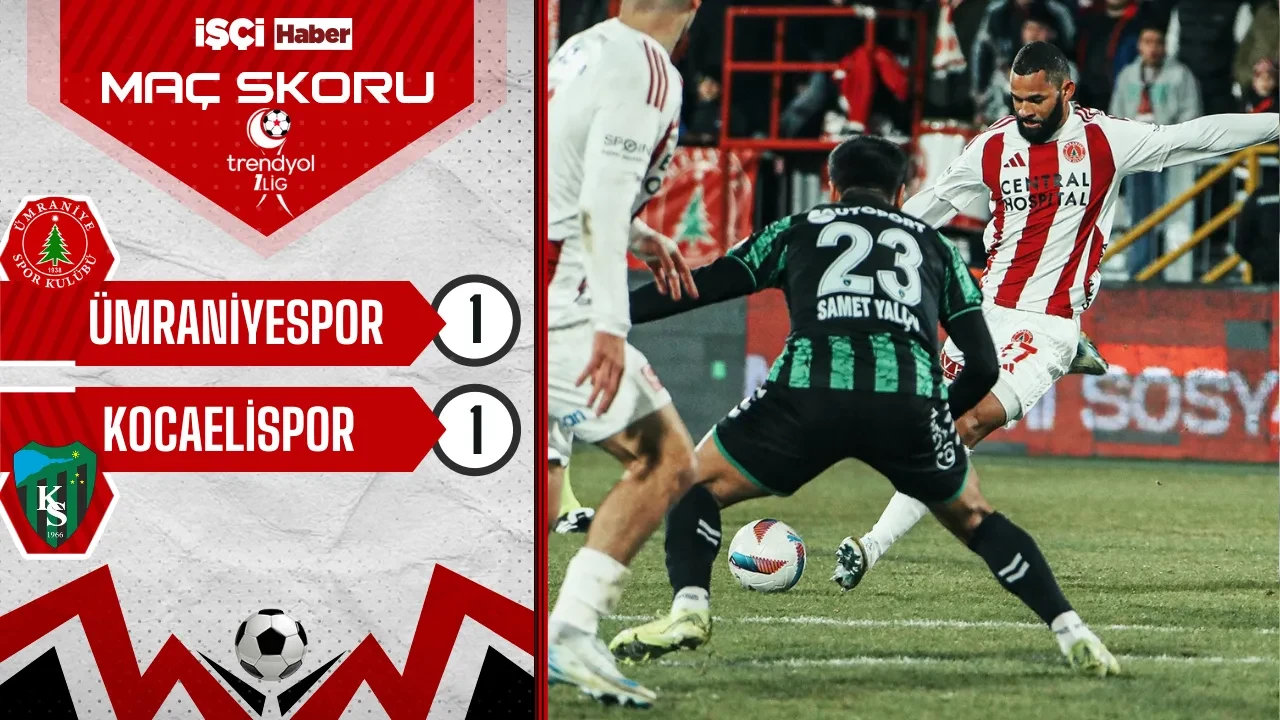 Ümraniyespor ve Kocaelispor 1-1 berabere kaldı