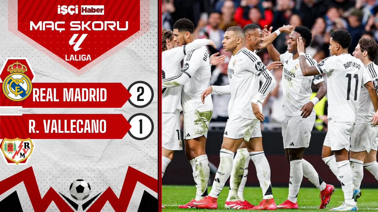 Real Madrid, Rayo Vallecano'yu 2-1 mağlup etti! Arda Güler süre alamadı