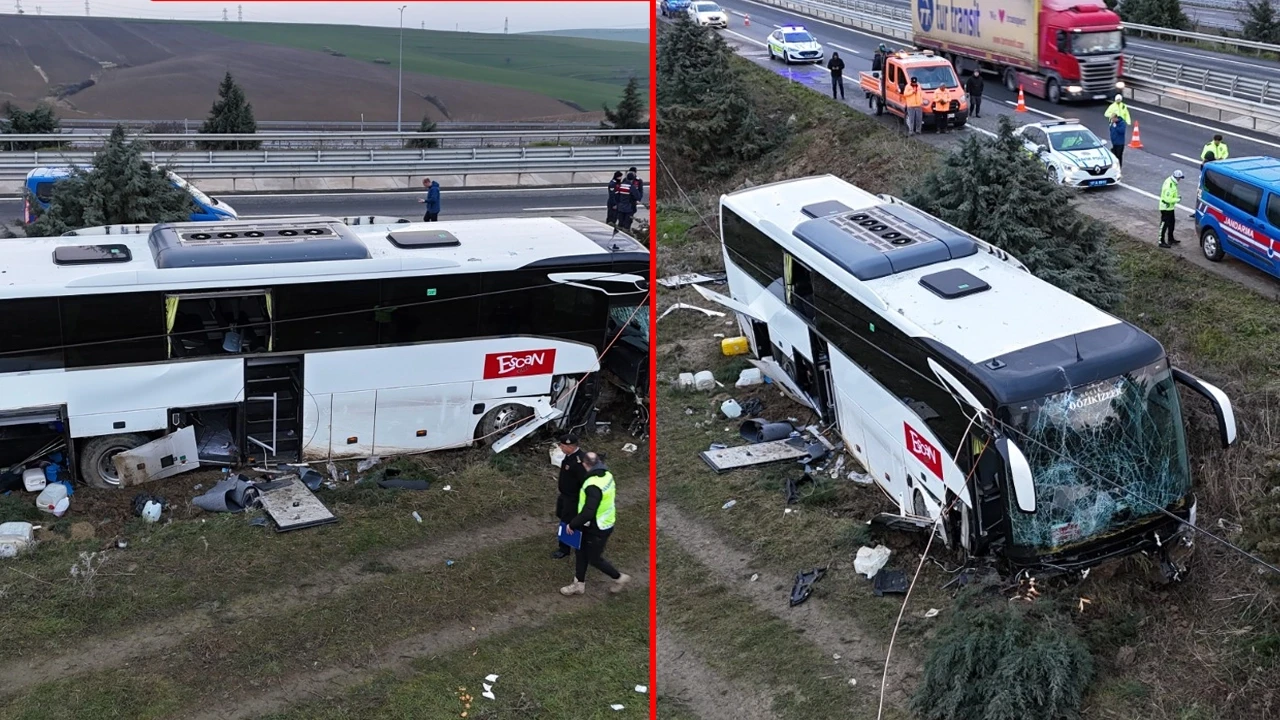 Gelibolu'da korkunç kaza: Tur otobüsü yoldan çıktı! 37 yaralı var