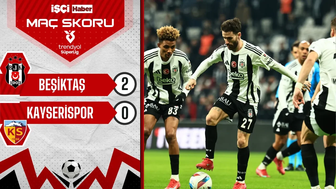 Beşiktaş, Kayserispor'u 2-0 mağlup etti! Üst üste 4. galibiyet