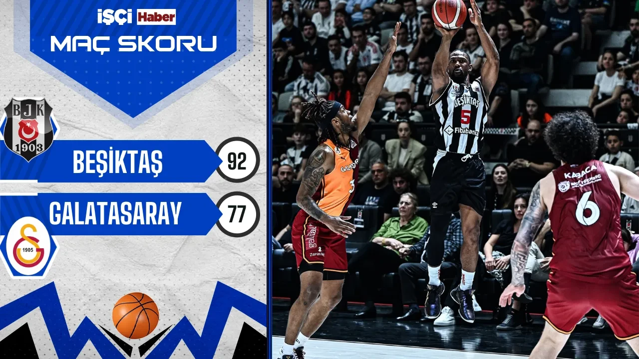 Beşiktaş, pota derbisinde Galatasaray'ı 92-77 mağlup etti