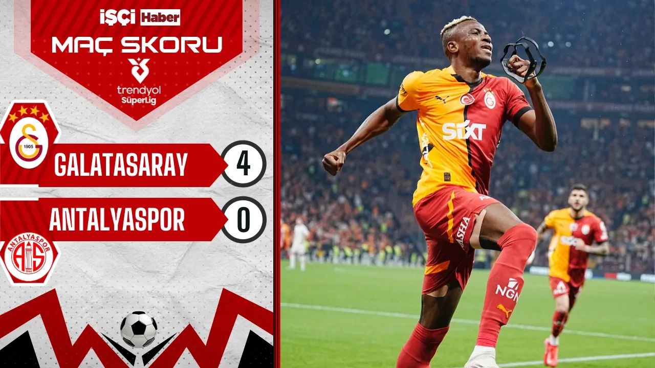 Galatasaray, Antalyaspor'u 4-0 mağlup etti! Osimhen, hat-trick yaptı