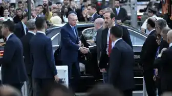 Cumhurbaşkanı Erdoğan, ABD'den ayrılmak üzere Türkevi'nden çıktı