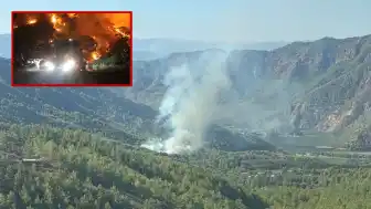 Dalaman'da orman yangınına müdahale çalışmaları sürüyor