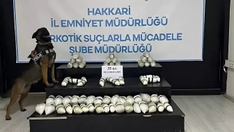 Hakkari’de 35 kilogram kimyasal uyuşturucu ele geçirildi