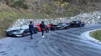 Dünyanın en pahalı kazası! İki Ferrari, bir McLaren, bir Bentley çarpıştı