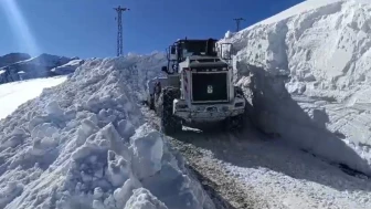 Yüksekova'da 3 metrelik karla zorlu mücadele! Yollar tünellere dönüştü