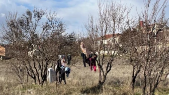 Eskişehir’de ağaca asılı olan elbiseler görenleri şaşkına çevirdi!