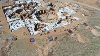 Karahantepe Ören Yeri'nde koruma çatısı yapımına başlandı