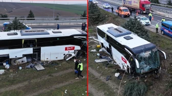 Gelibolu'da korkunç kaza: Tur otobüsü yoldan çıktı! 37 yaralı var